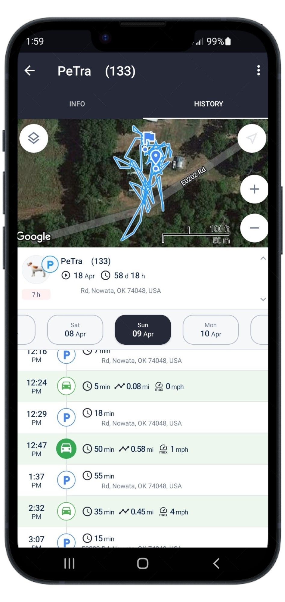 Waterproof GPS Tracker Dog Cat Rechargeable Locator with Battery Alert Size:L