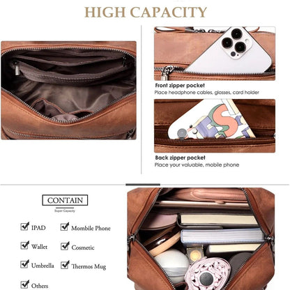 Ladies' leather bag - caramel color