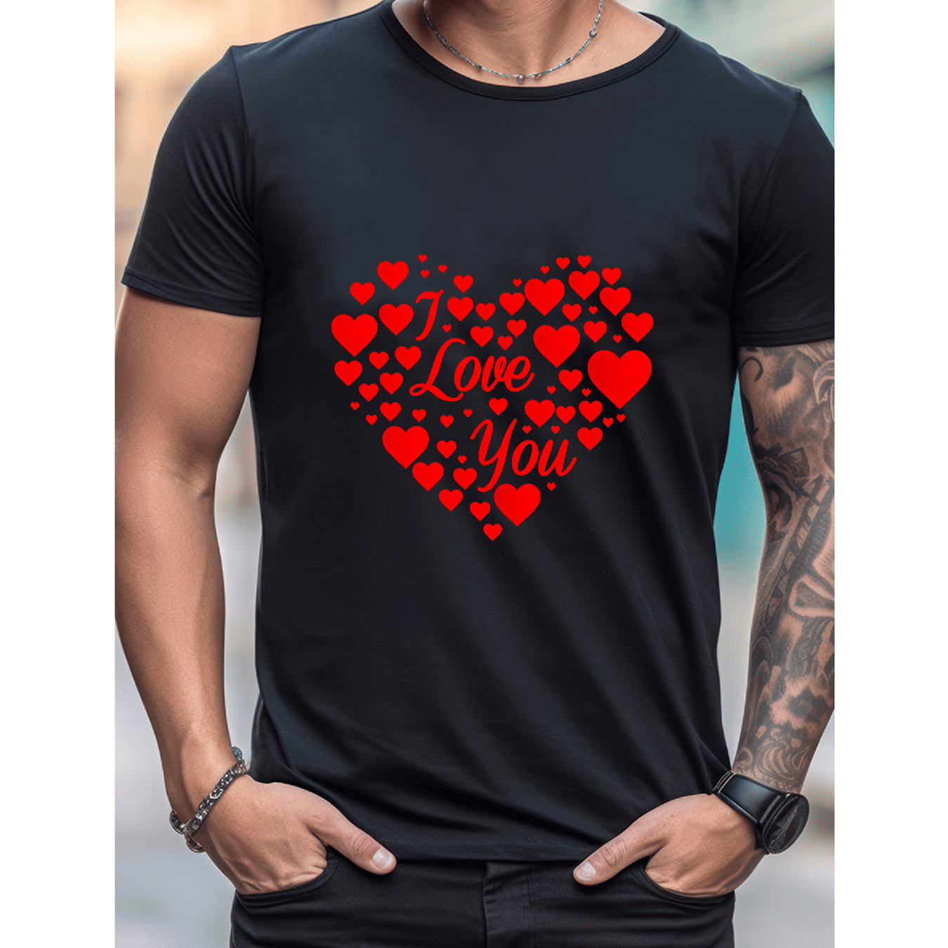 Celebrate in Style with This 100% Cotton Men's Valentine's Day Tee