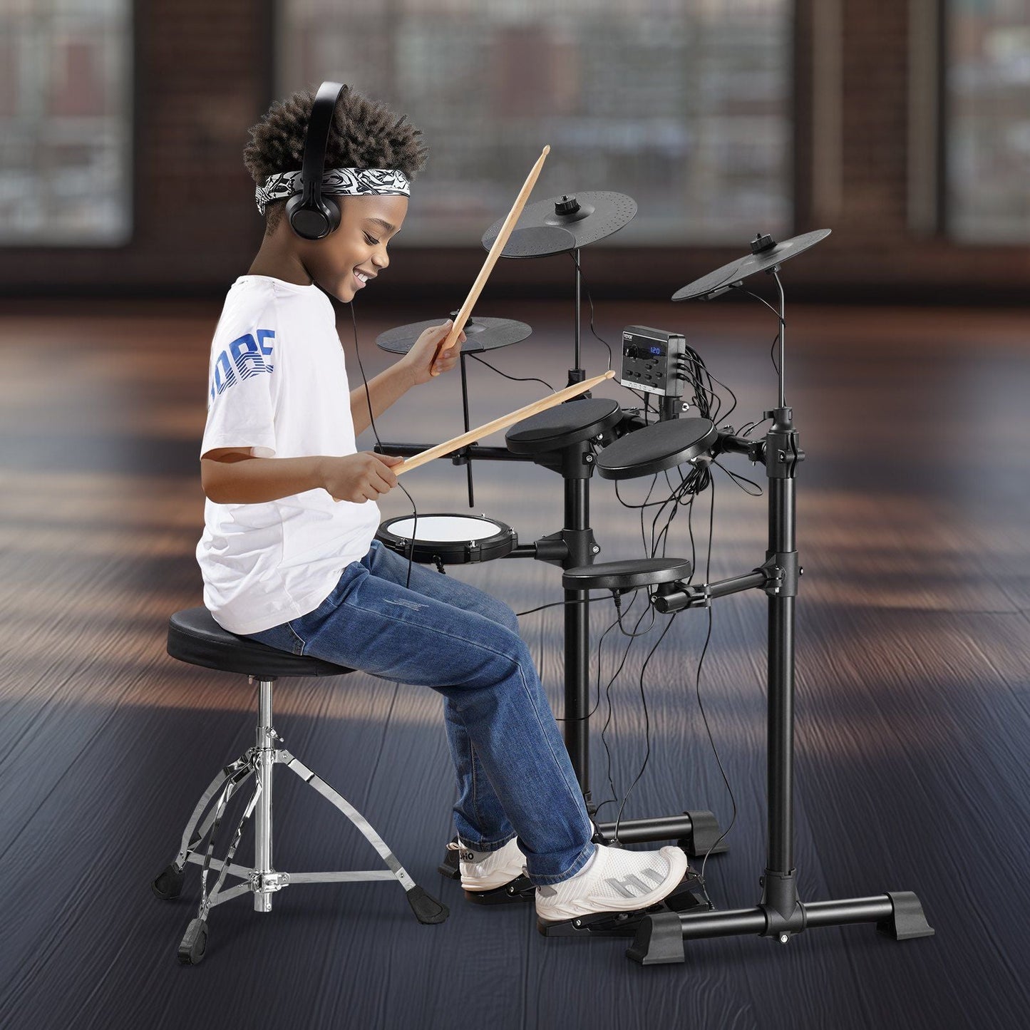 Electric Drum Set Electronic Drum Kit 150 Sounds for Beginners & Adults