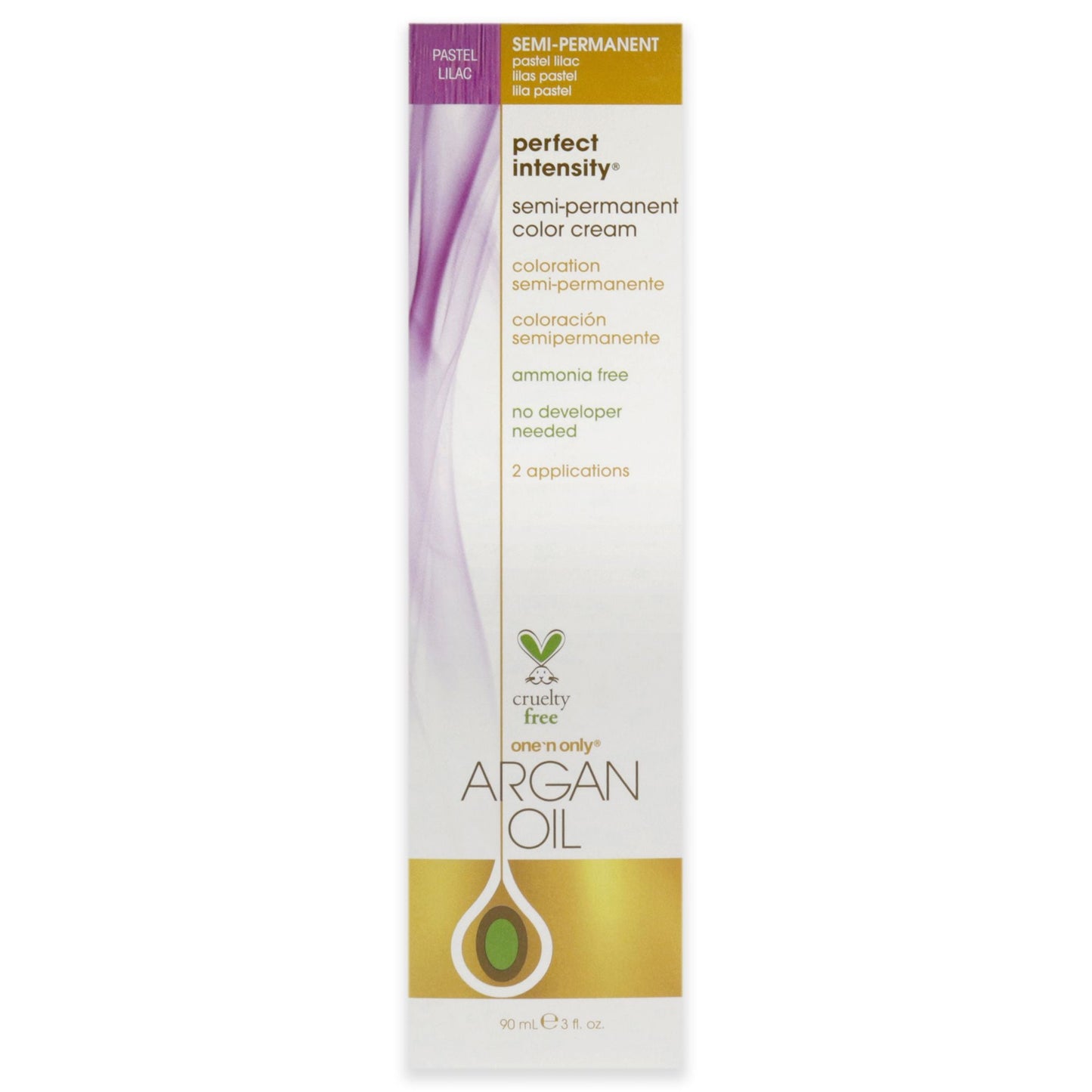 Argan Oil Perfect Intensity Semi-Permanent Color Cream - Pastel Lilac by One n Only for Unisex - 3 oz Hair Color