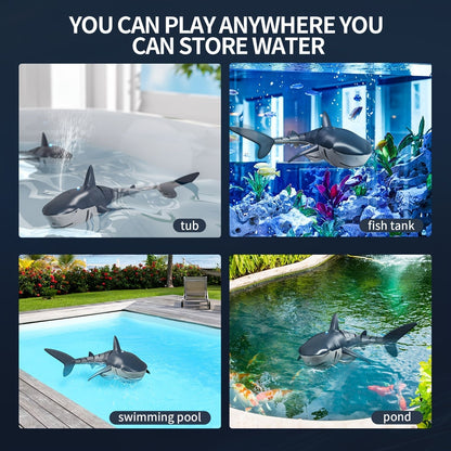 Remote Control Shark [2022 New Version] 1:18 High Simulation Scale Fish With Light & Spray Water For Lake Bathroom Pool Toys For Kids Ages 4 5 7 8 Boys Halloween Christmas Birthday Gift RC Boat