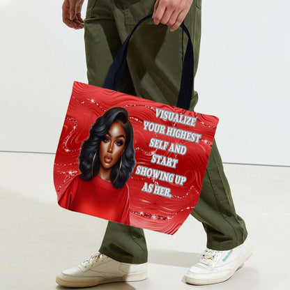 "Visualize Your Highest Self Tote Bag: Inspire and Empower on the Go!", Empowerment Tote Bag, Girl Boss,