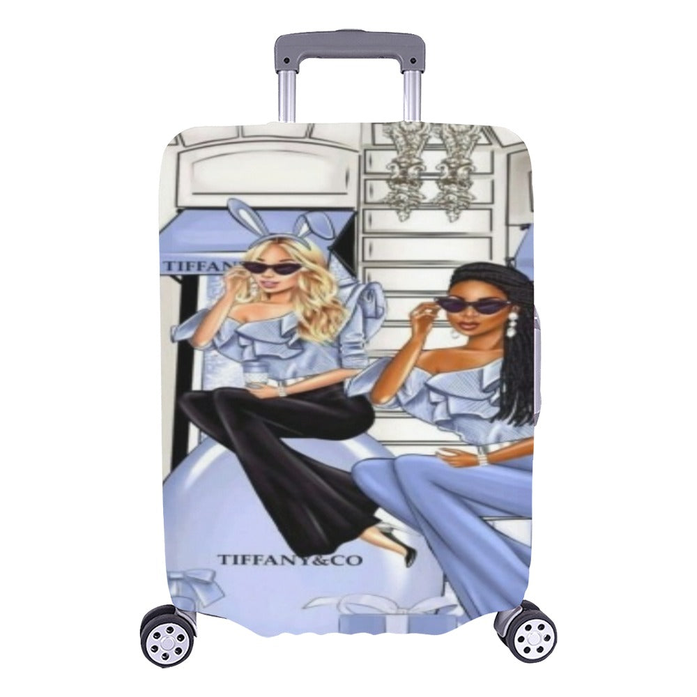 Pink & Blue Paris Dreams Luggage Set, Luggage Cover, Tote Bag