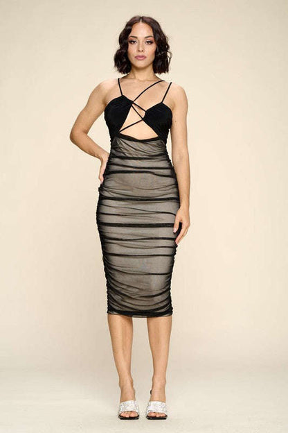 Fasheabe Curve Hugging Bodycon Midi Dress