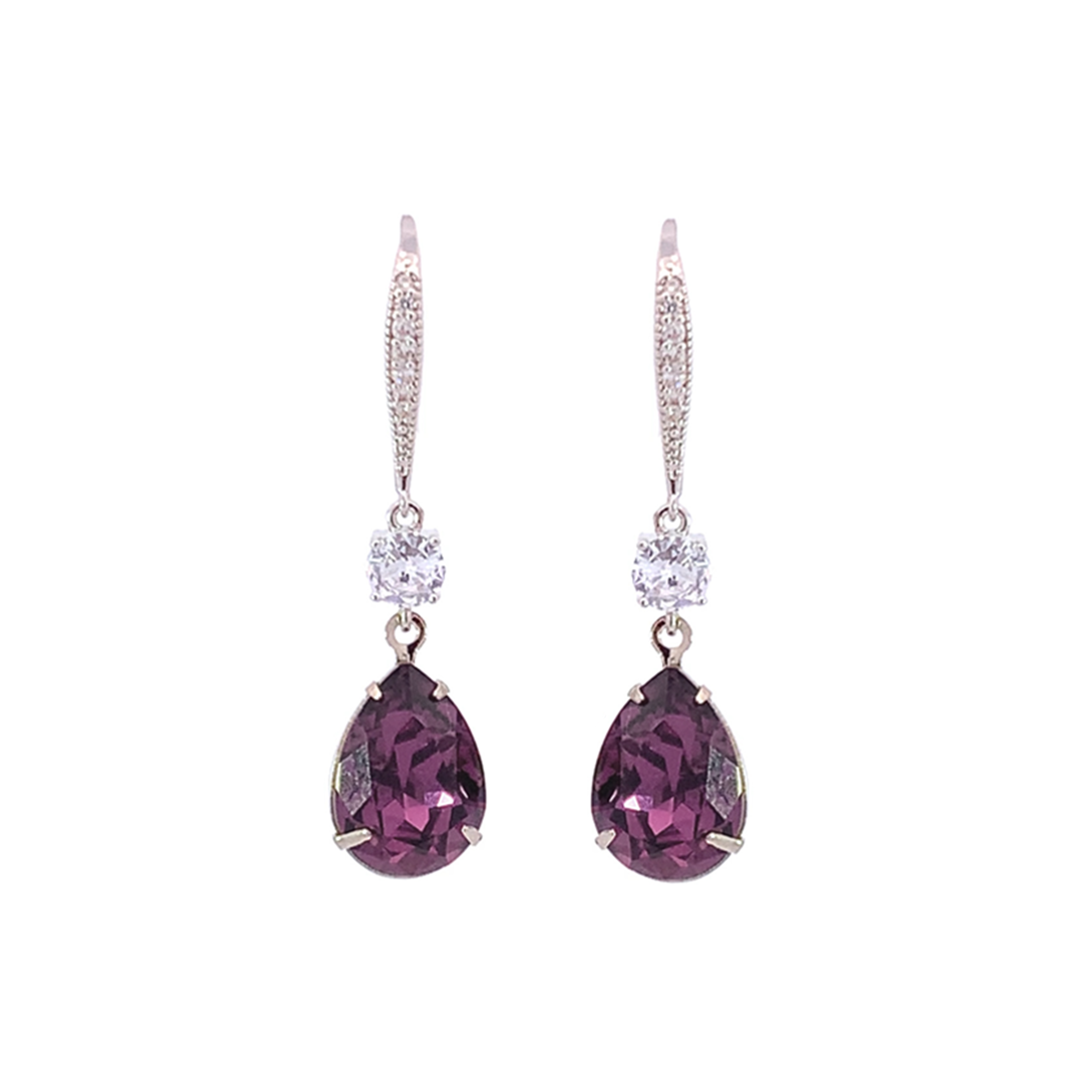 February Long Birthstone Earrings