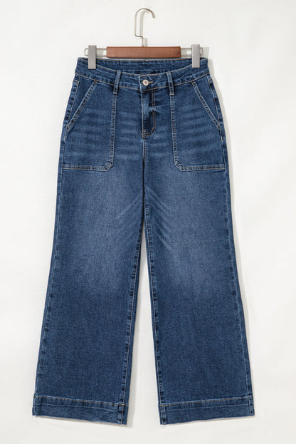 Courtney Cropped High Rise Wide Leg Jeans