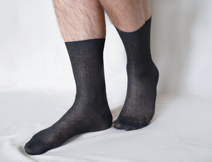 tittimitti® 100% Mercerized "Filo di Scozia" Cotton Men's Dress & Trouser Socks. 3-Pack. Made in Italy