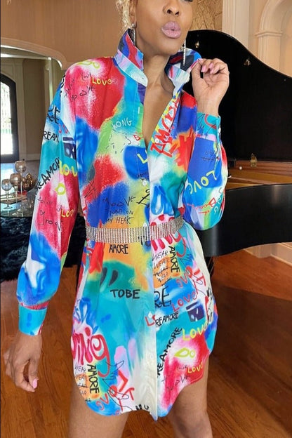 The Marella Graffiti Print Shirt Dress