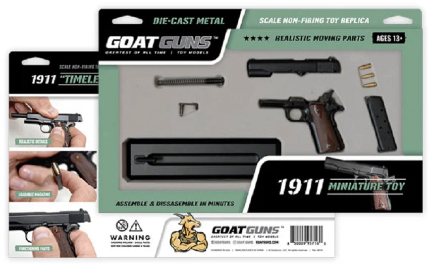 GoatGuns Die Cast 1/2.5 Scale 1911 Model Hand Gun, Black 1911-BLACK