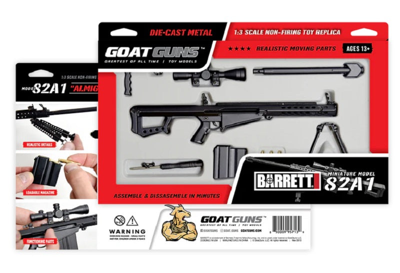 GoatGuns Die Cast 1/3 Scale .50Cal M82A1 Sniper Rifle Model, Black 50-BLACK