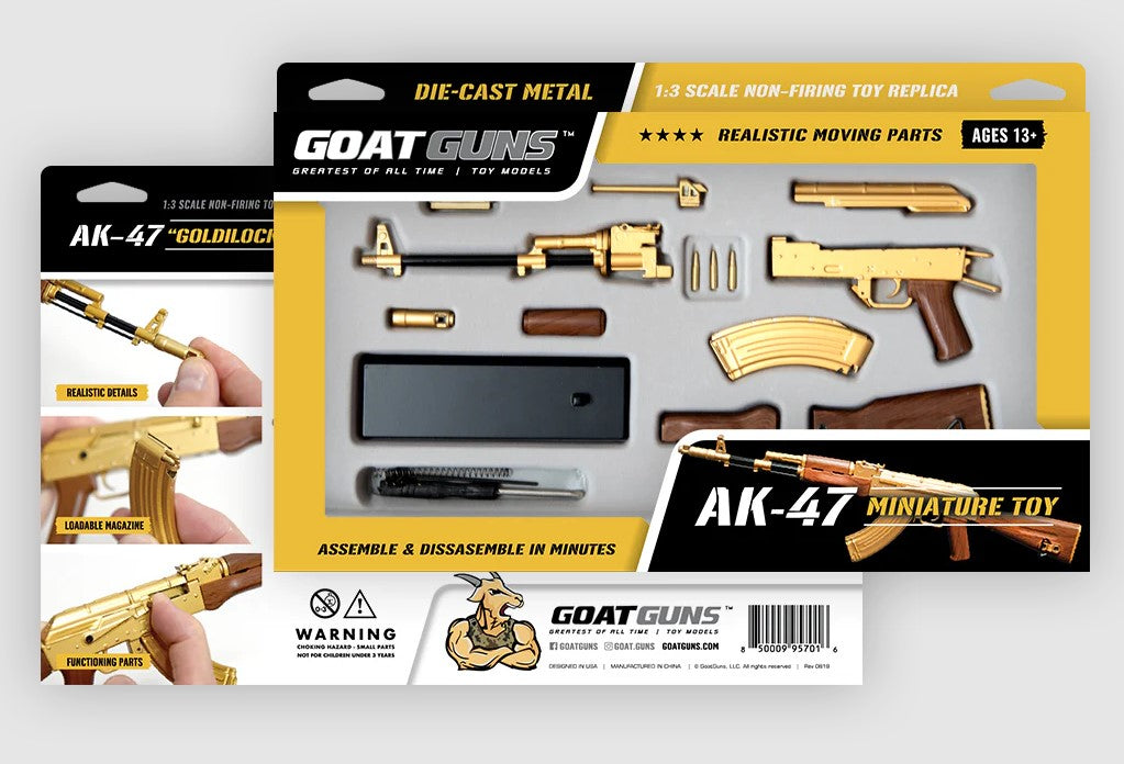 GoatGuns Die Cast 1/3 Scale AK47 Gold Riffle Model AK-GOLD