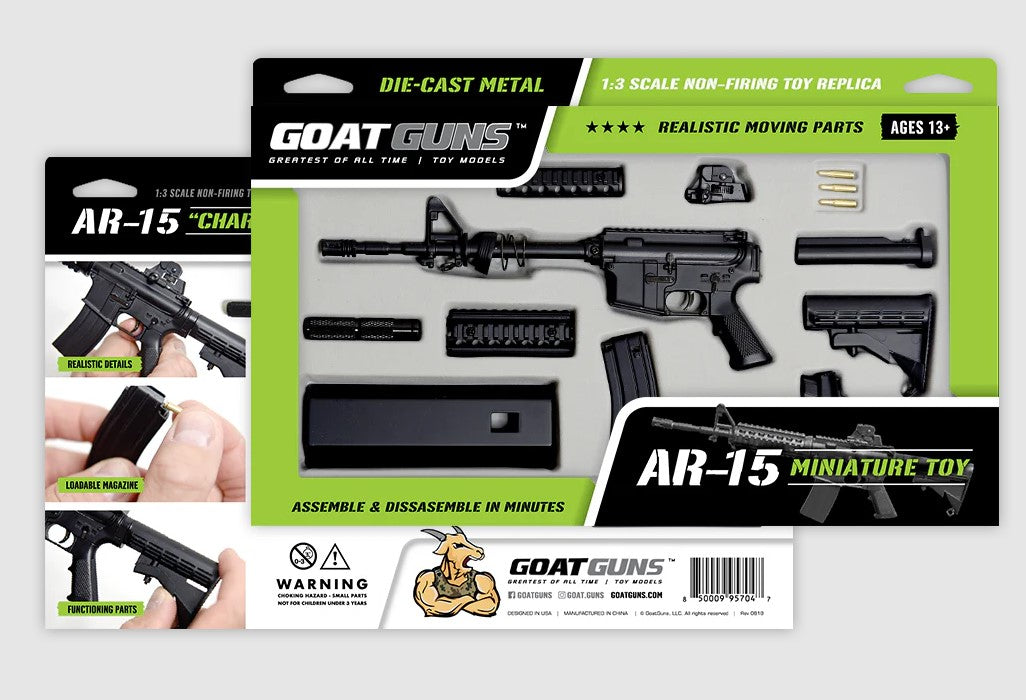 GoatGuns AR15 Model 1/3 Scale Die Cast AR15 Rifle, Black AR-BLACK