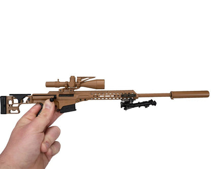 GoatGuns 1/4 Scale Die Cast Barrett MK22 Sniper Gun MRAD Model Tan MK22-TAN