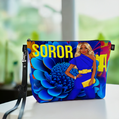 "Embrace Sisterhood in Style with the Exquisite Blue & Gold Sorority Collection: SGRHO Luggage and Duffel Bags"