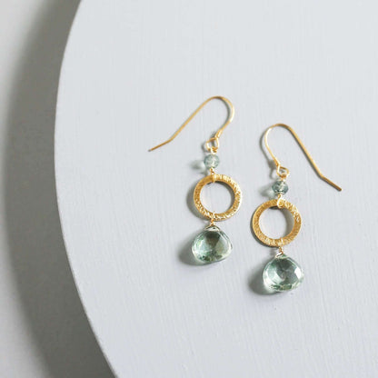 The Airie Earring - Green Amethyst Gold