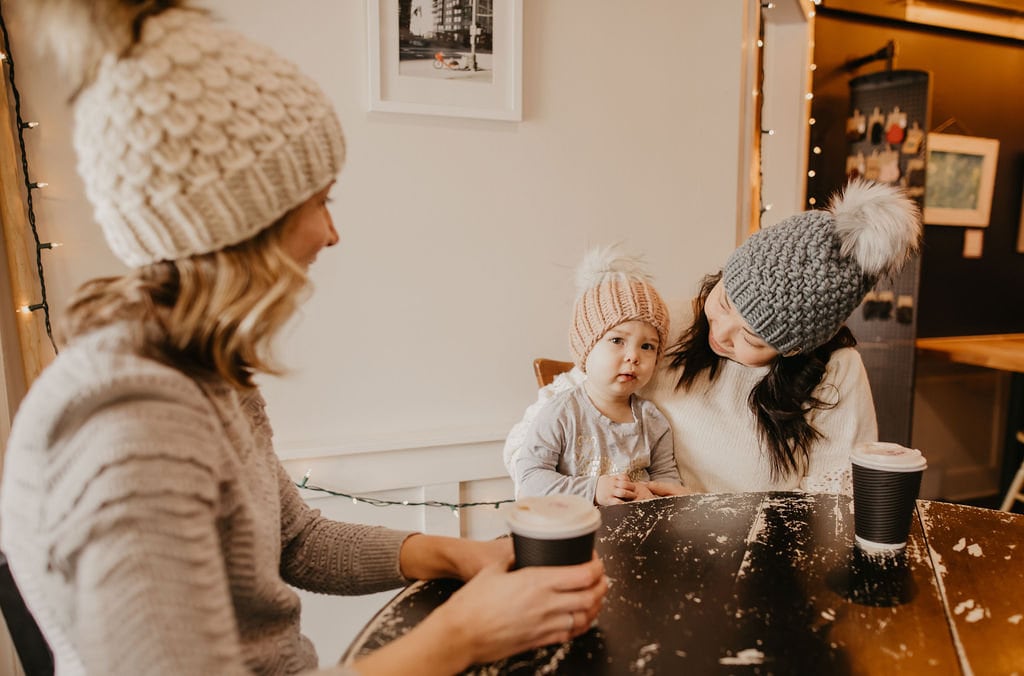 Ivory Peruvian Wool Knit Hat with Faux Fur Pom Pom