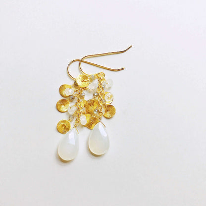 The Aurora Earring - White Chalcedony
