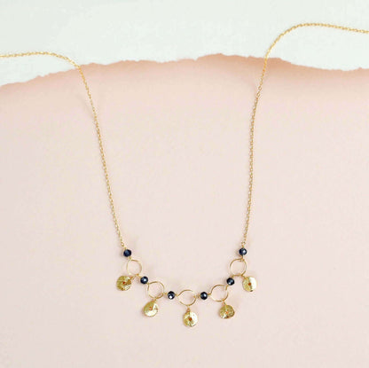 Black Spinel Mini Chain Loop Necklace
