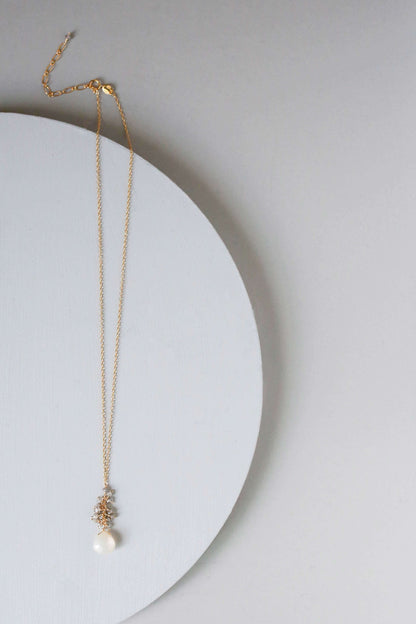 White Chalcedony Silver Cluster Necklace