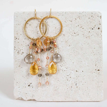 Rose Pink Gemstones Ammil Earrings