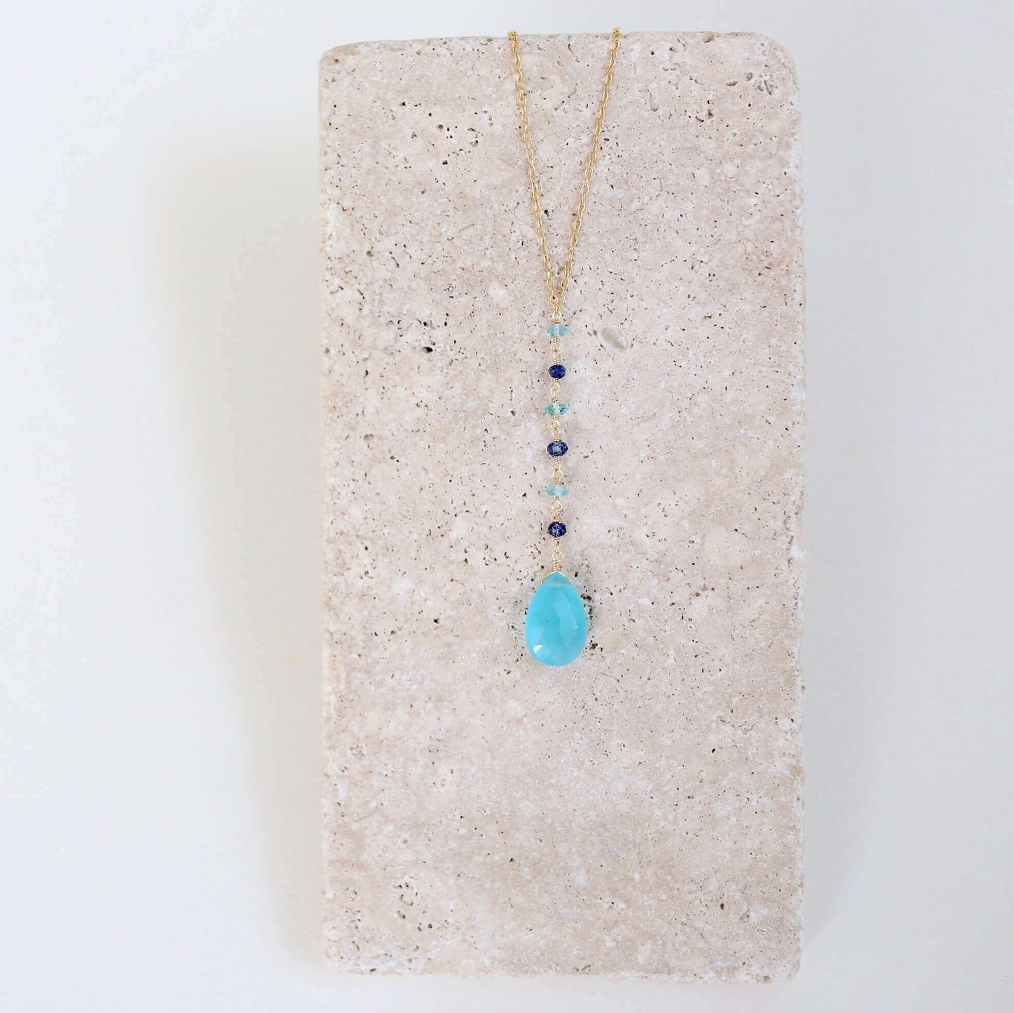Blue Chalcedony Yoga Pendant
