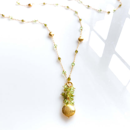 Long Peridot & Green Amethyst Beaded Chain