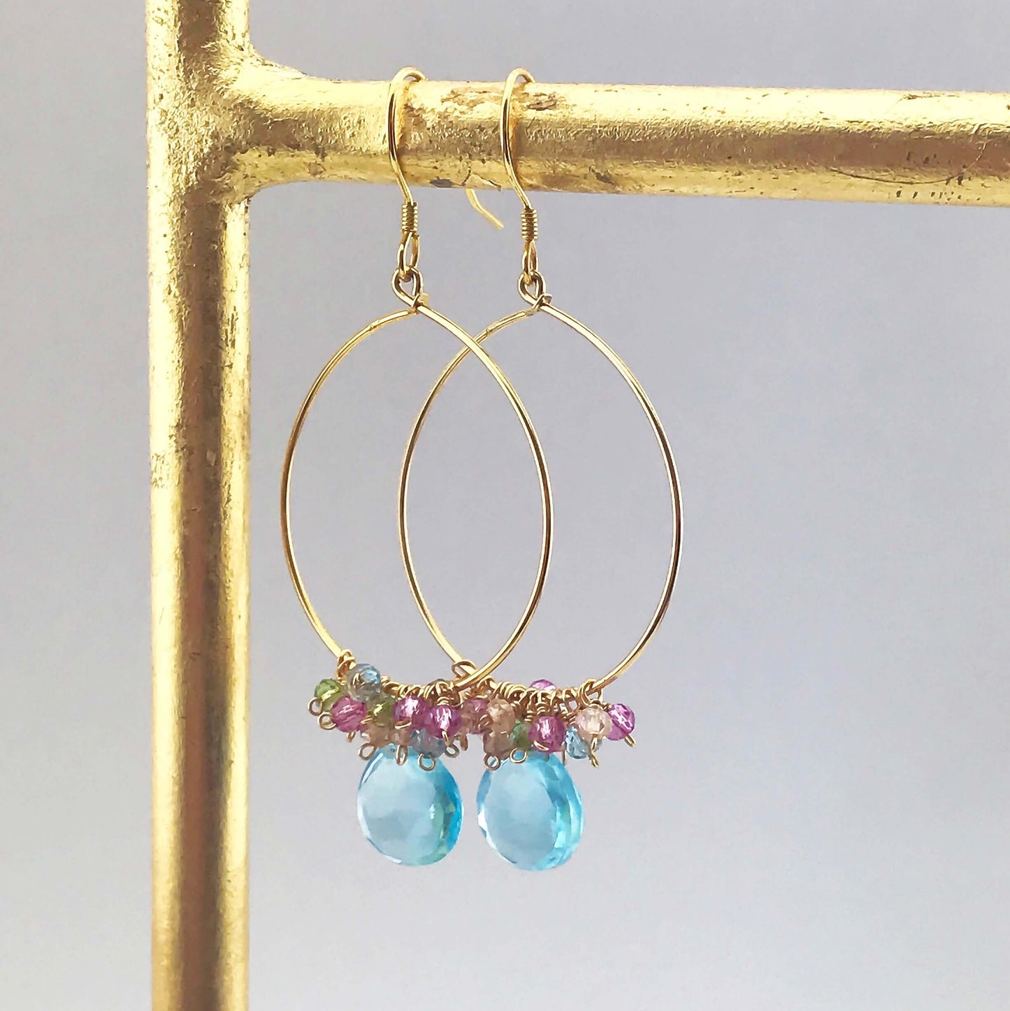 Aquamarine Quartz Swing Earring