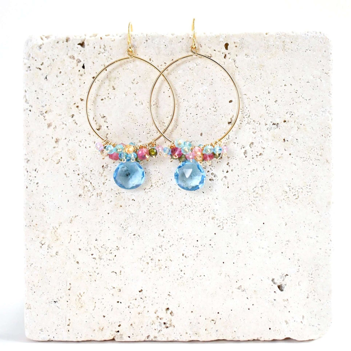 Aquamarine Quartz Swing Earring