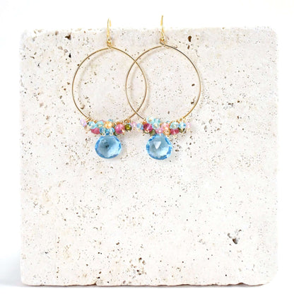Aquamarine Quartz Swing Earring