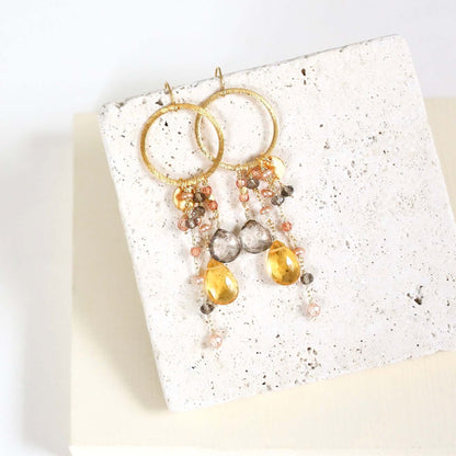 Citrine & Smoky Quartz Ammil Earrings