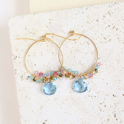 Aquamarine Quartz Swing Earring