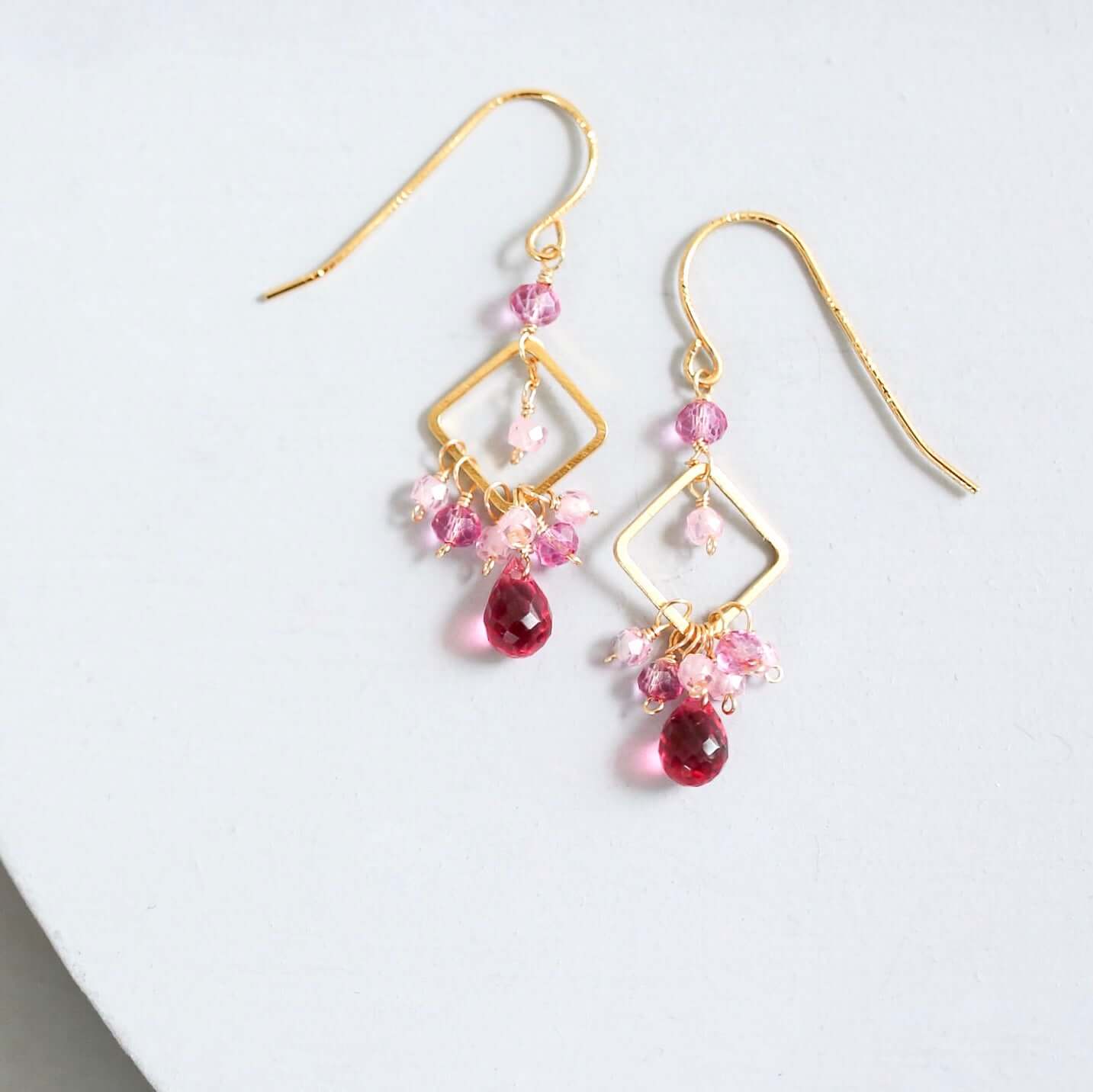 Dark Pink Tourmaline Pixy Earring