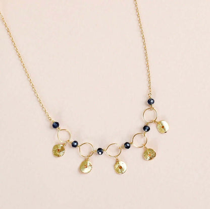 Black Spinel Mini Chain Loop Necklace
