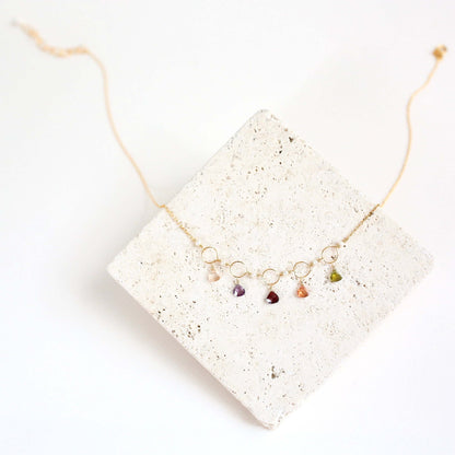 Rose Quartz Gemstone Mini Sparkler Necklace