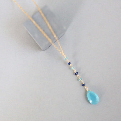 Blue Chalcedony Yoga Pendant