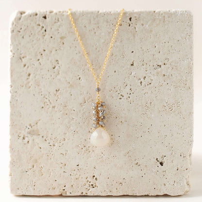 White Chalcedony Cluster Necklace