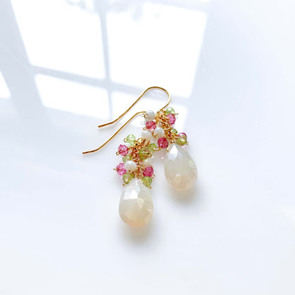 White Chalcedony Pastel Gemstone Earrings