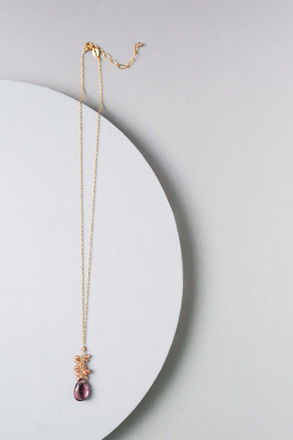 Rhodolite Garnet Cluster Necklace