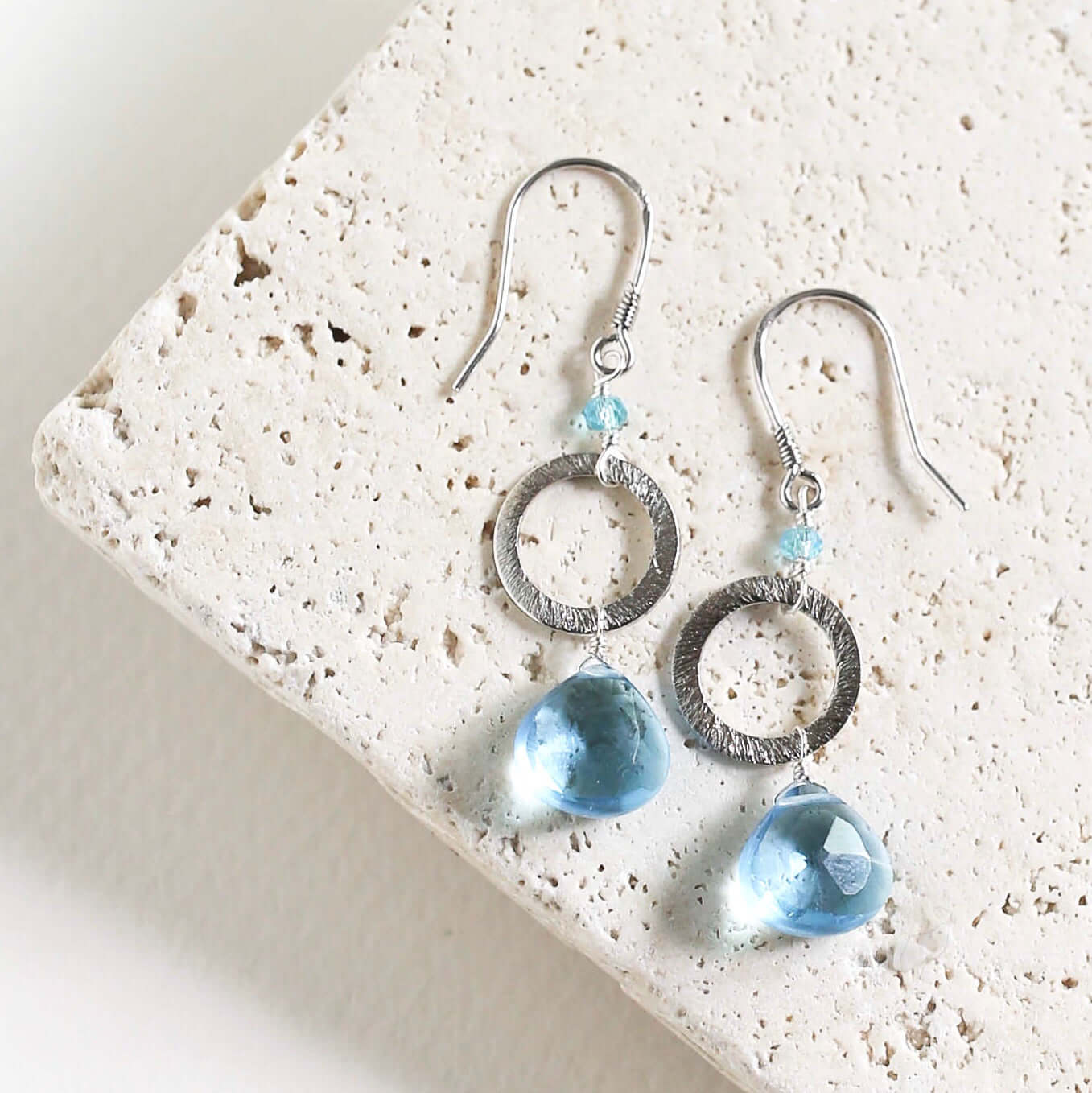Aquamarine Quartz Silver Airie Earring