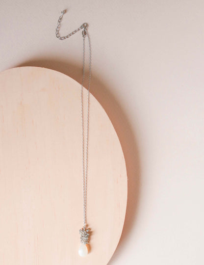 White Chalcedony Cluster Necklace