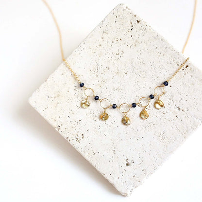 Black Spinel Mini Chain Loop Necklace