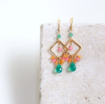 The Pixy Earring - Green Onyx