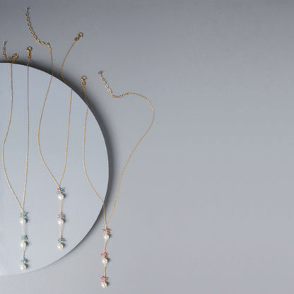 Pearl and Pink Tourmaline Necklace