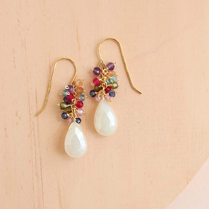 White Chalcedony Bala Earrings
