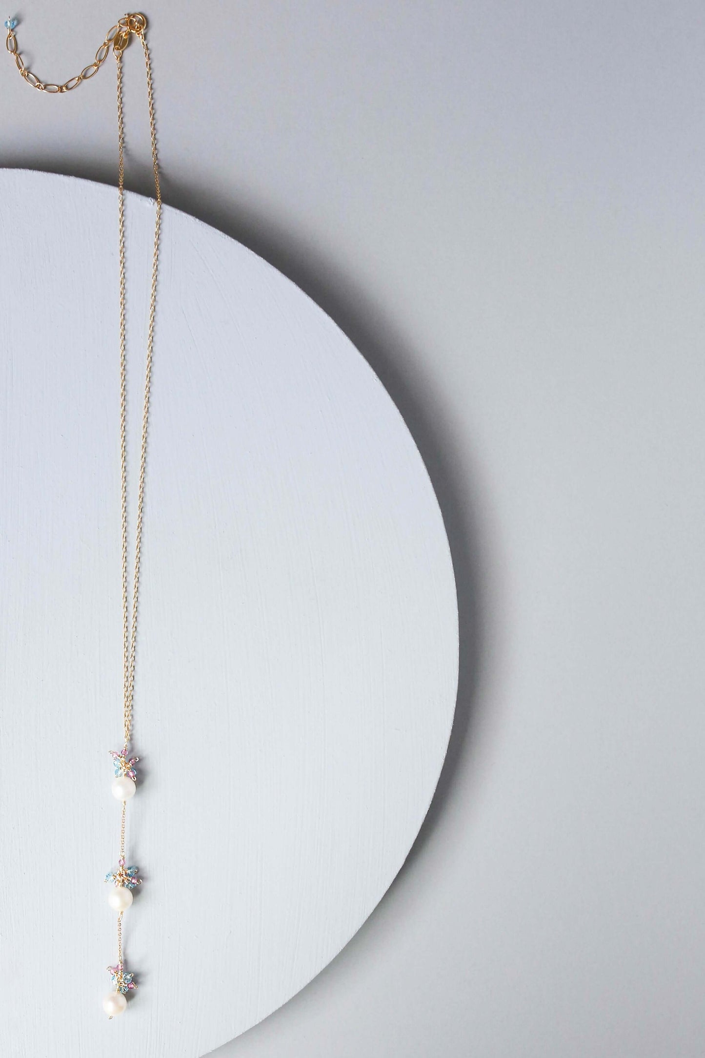 Pearl and Pink Tourmaline Necklace