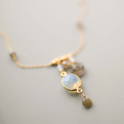 Opal Quartz Bezel Necklace