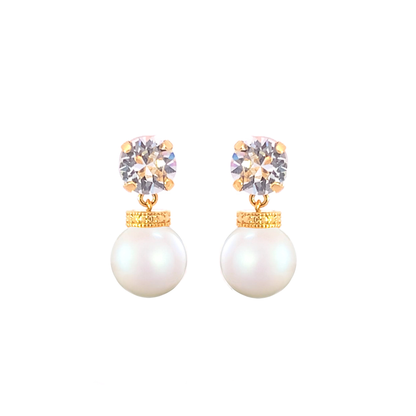 Isabel Diamond Pearl Drop Earrings