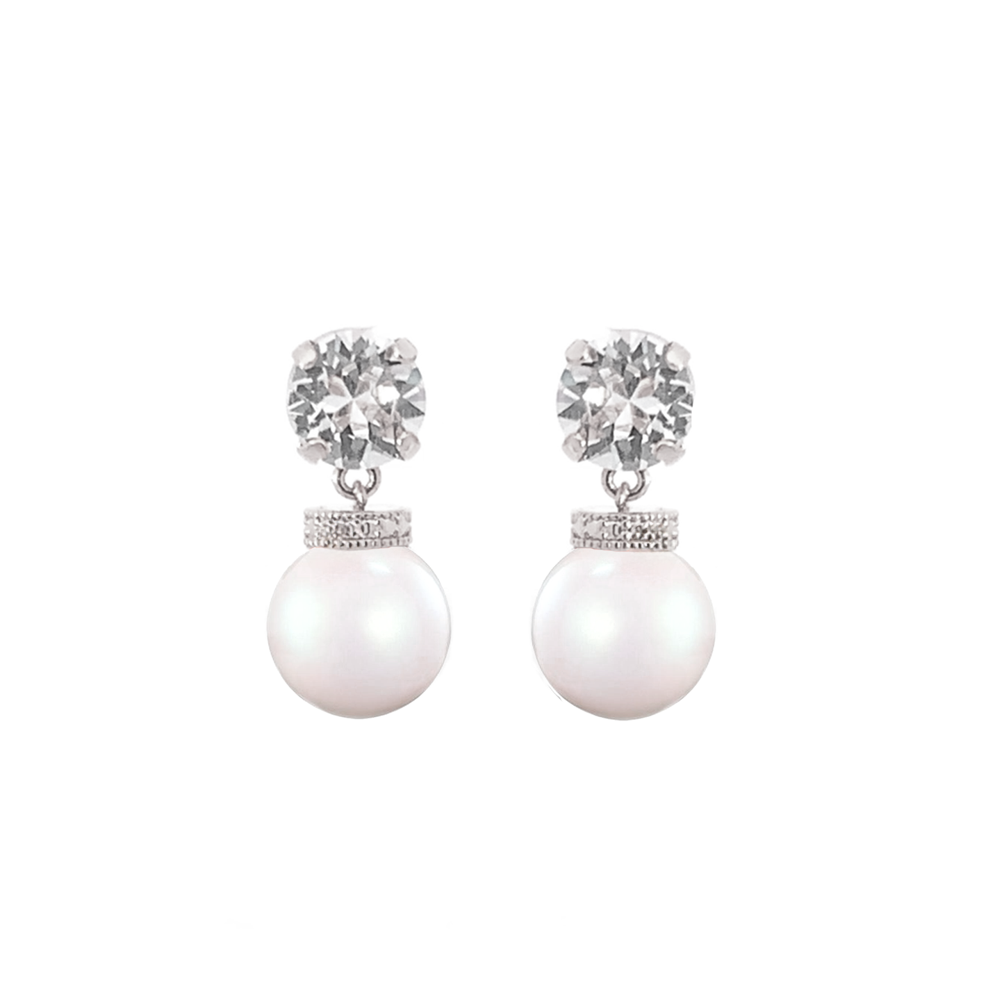 Isabel Diamond Pearl Drop Earrings