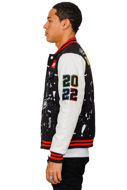 VERTE Padded Washing Denim Bomber Jacket